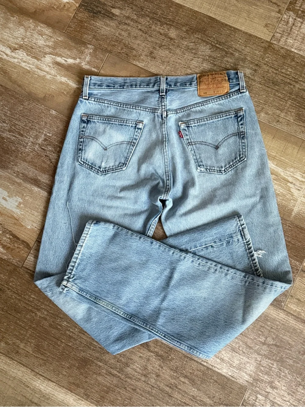 Vintage 2000 Levi's 501 Classic Straight-Leg Jeans Med Stone Wash 34 X 33 Mexico